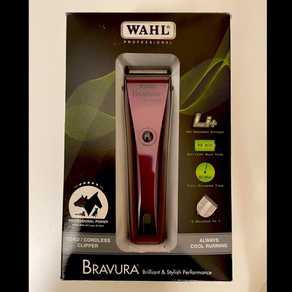 WAHL Bravura Lithium cordless clippers (purple) - never used